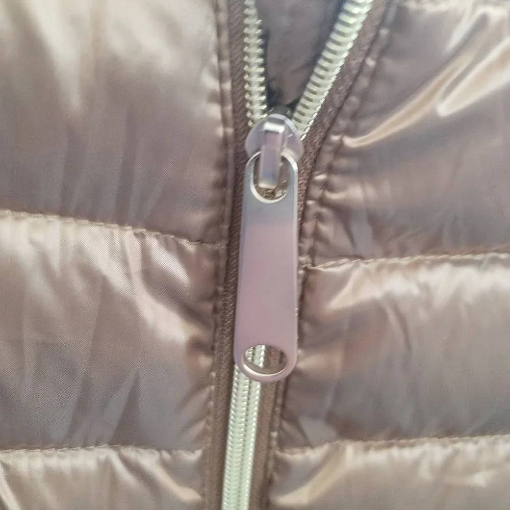 Sam Edelman Womens Gold Puffer Down Jacket Coat Size Large Medium - Picture 6 of 10